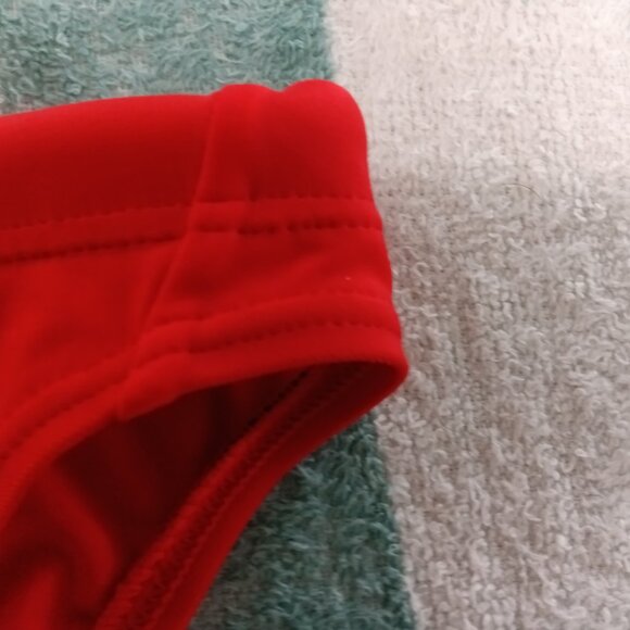 (*) VINTAGE ASICS SWIM BRIEF, BRIGHT RED, ASIAN SIZE "XO" (34"-36") - Pre-Owned - Picture 3 of 8